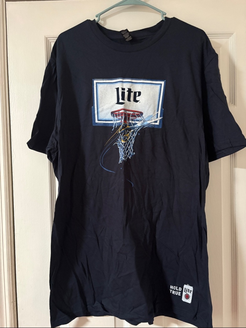 Navy Miller Lite Basketball Graphic T-Shirt